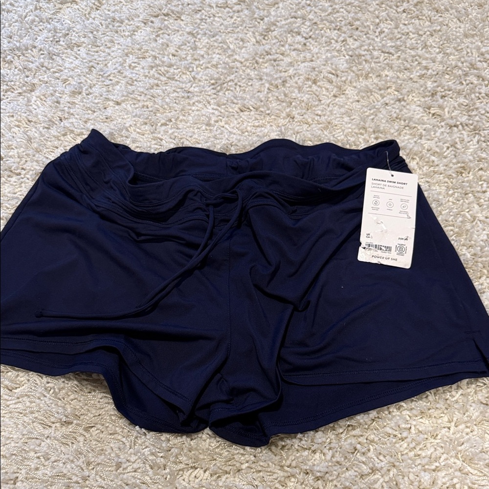 NWT Athleta Lahaina Swim Short size large Navy